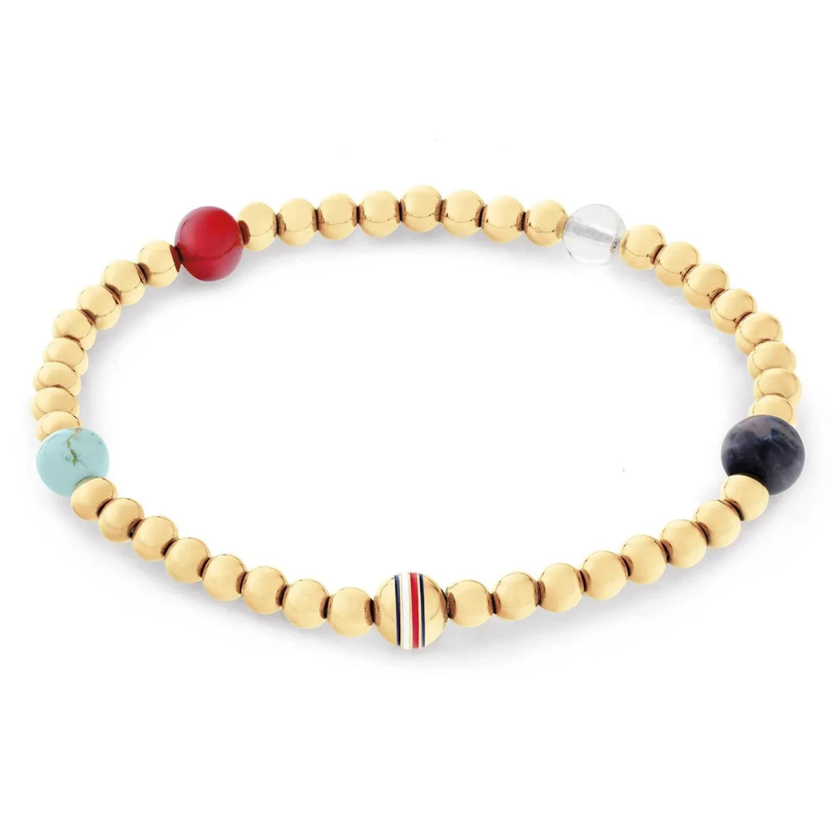 Γυναικείο βραχιόλι Tommy Hilfiger 2781040 από ανοξείδωτο ατσάλι σε χρυσό χρώμα με πολύχρωμες χάντρες
