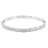 Γυναικείο βραχιόλι χειροπέδα Karl Lagerfeld Crystals KLAYC64 από ανοξείδωτο ατσάλι σε ασημί χρώμα με λευκές πέτρες.