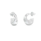Κρίκοι Guess Moon Drops JUBE06249JWRHT/U σε Ασημί Χρώμα με Ζιργκόν