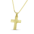 Βαπτιστικός Σταυρός για Κορίτσι MCS075 Χρυσός 14K Σαγρέ με Καμπύλες Γραμμές