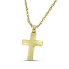 Βαπτιστικός Σταυρός για Κορίτσι MCS075 Χρυσός 14K Σαγρέ με Καμπύλες Γραμμές