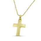 Βαπτιστικός Σταυρός για Κορίτσι MCS075 Χρυσός 14K Σαγρέ με Καμπύλες Γραμμές