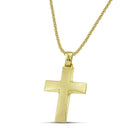 Βαπτιστικός Σταυρός για Κορίτσι MCS075 Χρυσός 14K Σαγρέ με Καμπύλες Γραμμές