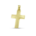 Βαπτιστικός Σταυρός για Κορίτσι MCS075 Χρυσός 14K Σαγρέ με Καμπύλες Γραμμές
