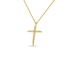Βαπτιστικός Σταυρός για Κορίτσι Χρυσός 18K Λεπτός με Διαμάντια | DCS020