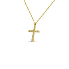 Βαπτιστικός Σταυρός για Κορίτσι Χρυσός 18K Κλασικός με Μονή Σειρά Διαμαντιών | DCS023
