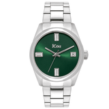Ρολόι JCOU Emerald II JU19061-2 Με Ασημί Μπρασελέ & Πράσινο Καντράν