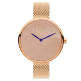 Γυναικείο ρολόι JCOU Luna JU17115-5, ροζ χρυσό ατσάλινο μπρασελέ ροζ χρυσό καντράν, μηχανισμό μπαταρίας quartz και στρογγυλό στεφάνι διαμέτρου 38mm.