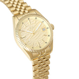 Γυναικέιο ρολόι JCOU Queen's Land JU19071-4 με χρυσό ατσάλινο μπρασελέ και χρυσό καντράν διαμέτρου 36mm με ημερομηνία.