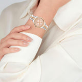 Γυναικείο ρολόι Just Cavalli Animalier JC1L272M0065 με δίχρωμο ασημί-ροζ χρυσό ατσάλινο μπρασελέ και ροζ χρυσό καντράν διαμέτρου 30mm με λαμπερά ζιργκόν.