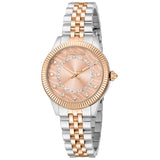 Γυναικείο ρολόι Just Cavalli Animalier JC1L272M0065 με δίχρωμο ασημί-ροζ χρυσό ατσάλινο μπρασελέ και ροζ χρυσό καντράν διαμέτρου 30mm με λαμπερά ζιργκόν. 