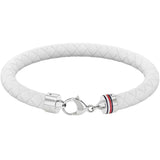 Καουτσούκ βραχιόλι Tommy Hilfiger 2790555 σε άσπρο χρώμα με ασημί κούμπωμα από ανοξείδωτο ατσάλι.