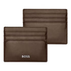 Ανδρική Δερμάτινη Καρτοθήκη Hugo Boss HLC403Y σε Καφέ Χρώμα