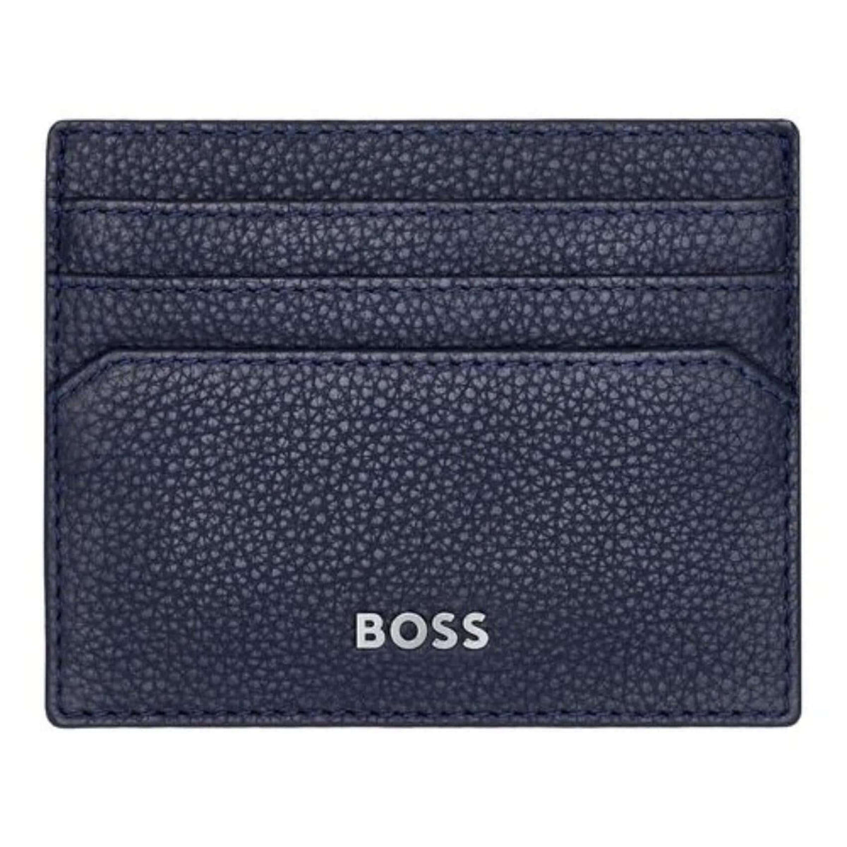 Καρτοθήκη Hugo Boss Classic Grained HLC416N σε μπλε χρώμα μπροστά.
