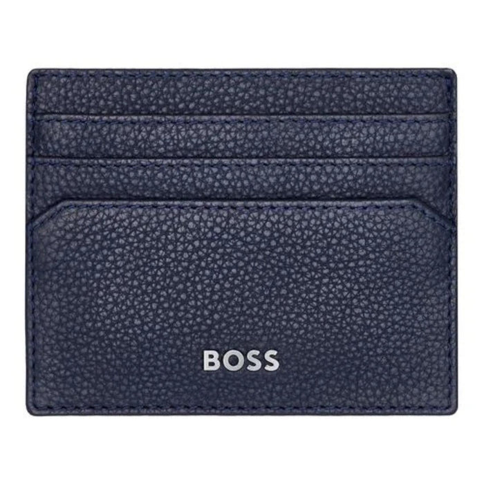 Καρτοθήκη Hugo Boss Classic Grained HLC416N σε μπλε χρώμα μπροστά.