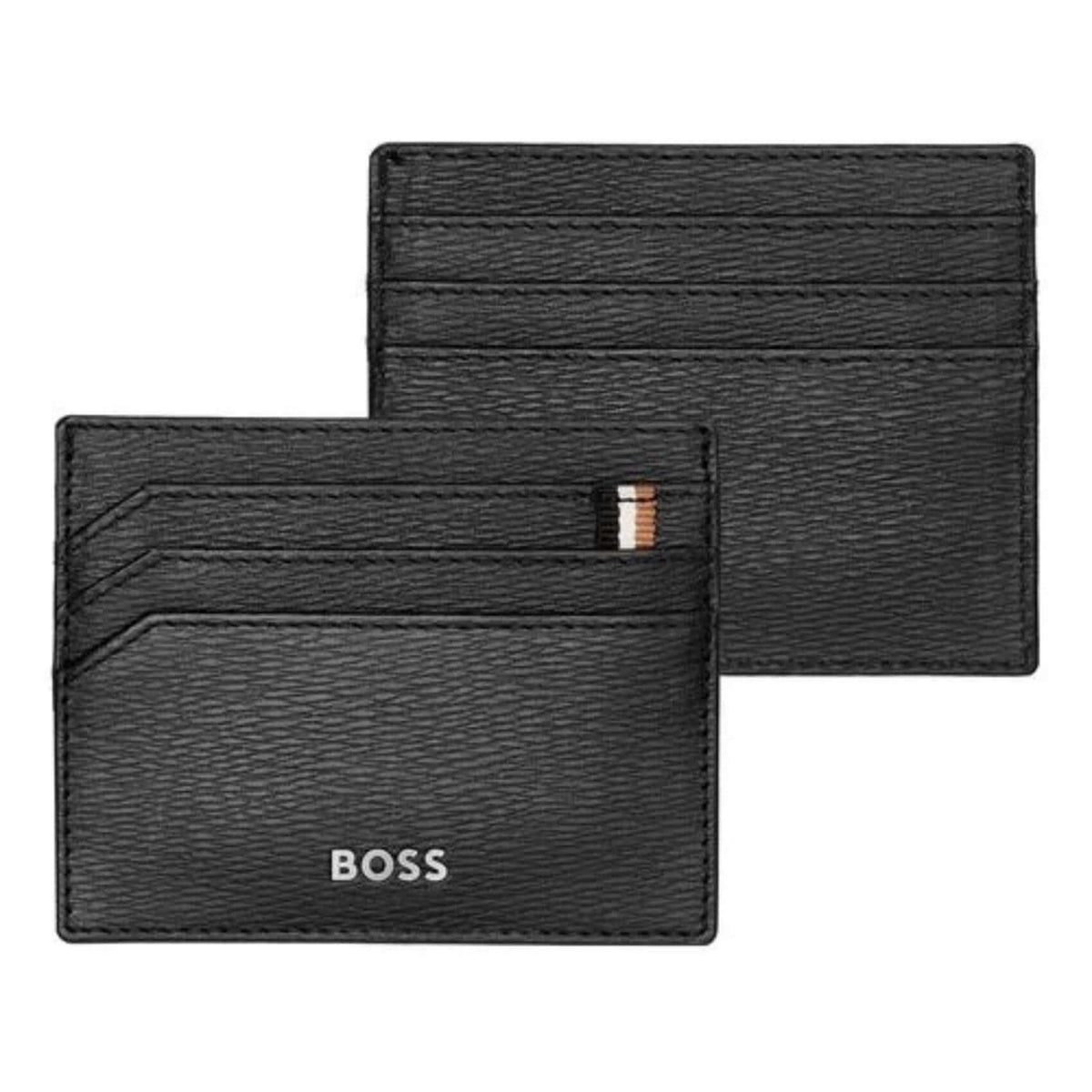 Καρτοθήκη Hugo Boss Iconic HLC421A σε μαύρο χρώμα και στις δύο όψεις.