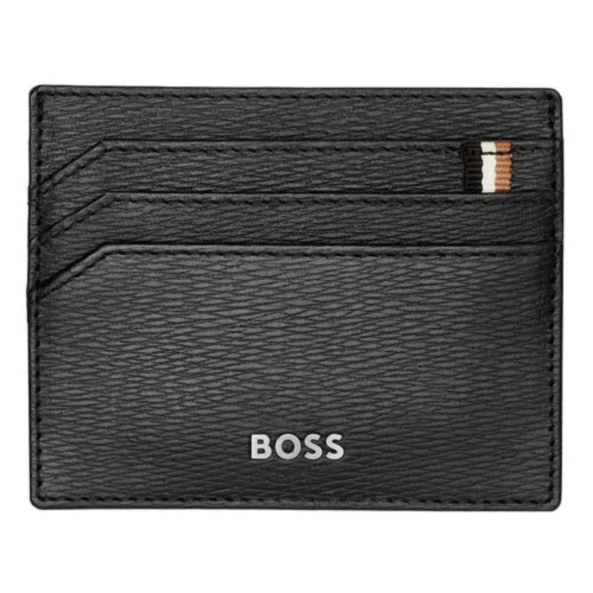 Καρτοθήκη Hugo Boss Iconic HLC421A σε μαύρο χρώμα μπροστά.