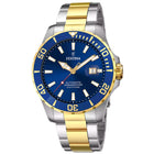 Καταδυτικό Ρολόι Festina Automatic F20532/1 Με Ασημί-Χρυσό Μπρασελέ & Μπλε Καντράν