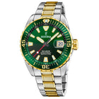 Καταδυτικό Ρολόι The Originals Festina F20706/2 Με Ασημί-Χρυσό Μπρασελέ & Πράσινο Καντράν