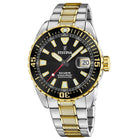 Καταδυτικό Ρολόι The Originals Festina F20706/3 Με Ασημί-Χρυσό Μπρασελέ & Μαύρο Καντράν