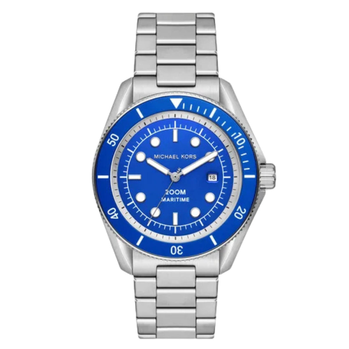 Καταδυτικό ανδρικό ρολόι Michael Kors Maritime MK9160 με ασημί μπρασελέ και μπλε καντράν