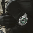 Καταδυτικό Ρολόι Festina Chrono Bike F20724/3 Με Ασημί Μπρασελέ & Πράσινο Καντράν