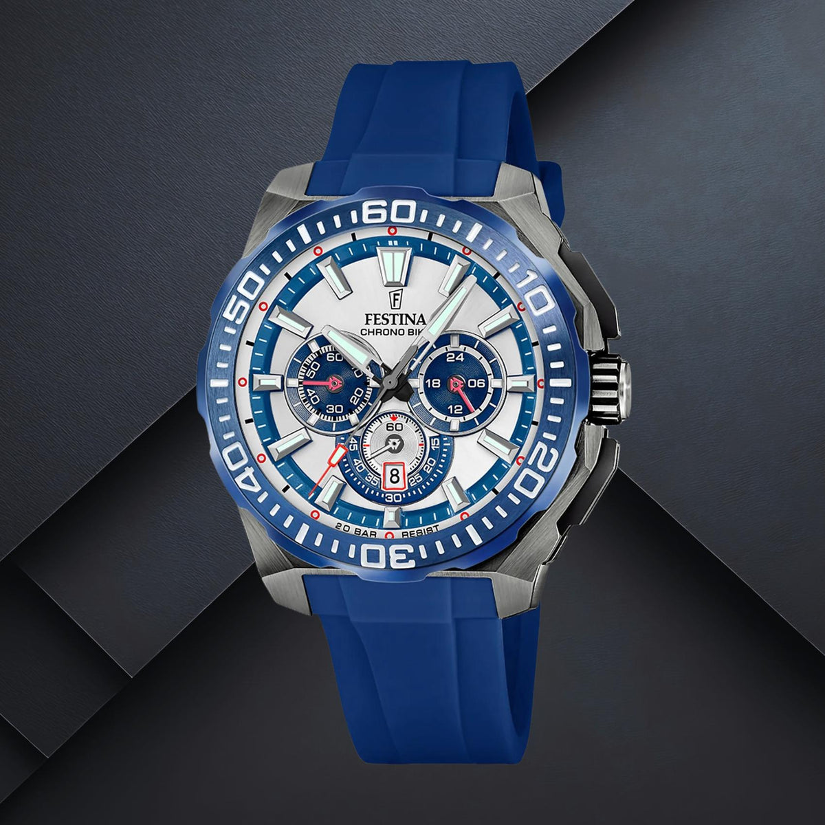 Καταδυτικό ανδρικό ρολόι Festina F20755/4 Chrono Bike με μπλε λουράκι