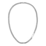 Ανδρικό κολιέ αλυσίδα Boss 1580769 από ανοξείδωτο ατσάλι σε ασημί χρώμα, με αλυσίδα τύπου curb πάχους 8mm και μήκους 50cm, σε καθαρή λήψη που αναδεικνύει το στιβαρό design και το φινίρισμα.