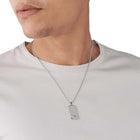 Ανδρικό Κολιέ Ταυτότητα Emporio Armani EGS2986040 Με Ασημί Αλυσίδα