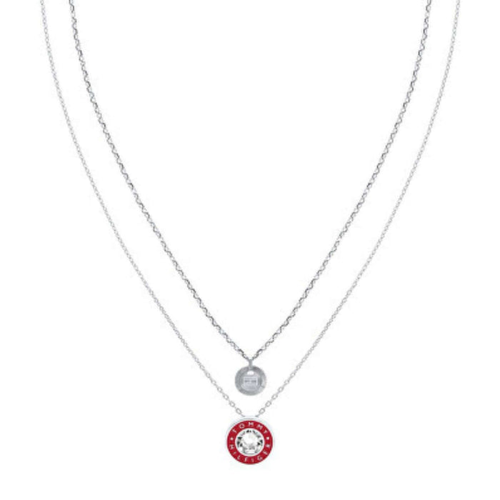 Διπλό κολιέ Tommy Hilfiger 2780803 ατσάλινο με στρογγυλό κρεμαστό και ζιργκόν.