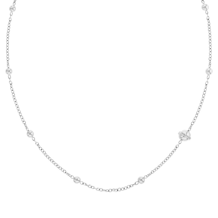 Γυναικείο κολιέ Tommy Hilfiger 2780818 με στρογγυλά στοιχεία περιμετρικά της αλυσίδας από επιπλατινωμένο ατσάλι.