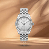 Γυναικείο ρολόι Lee Cooper Ladies LC08400.330 με ασημί καντράν 24mm, ζιργκόν και ασημί μπρασελέ.