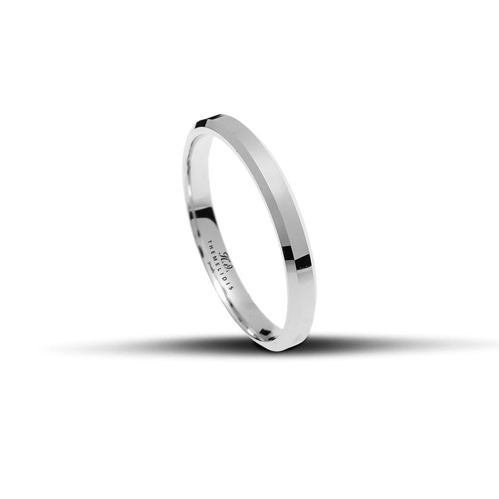 Λευκόχρυσες βέρες γάμου, τρίεδρες, πλάτους 3mm