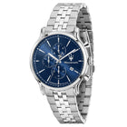 Ανδρικό Ρολόι Maserati Epoca Slim R8873618039 με Ασημί Μπρασελέ & Μπλε Καντράν