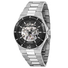 Ανδρικό Ρολόι Maserati Sfida R8823140020 με Ασημί Μπρασελέ & Skeleton Μαύρο Καντράν