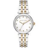 Γυναικείο ρολόι Michael Kors Diamond Darci MK4569 με δίχρωμο ατσάλινο μπρασελέ σε ασημί-χρυσό χρώμα, στρογγυλό άσπρο καντράν με ζιργκόν και στεφάνι 34mm.