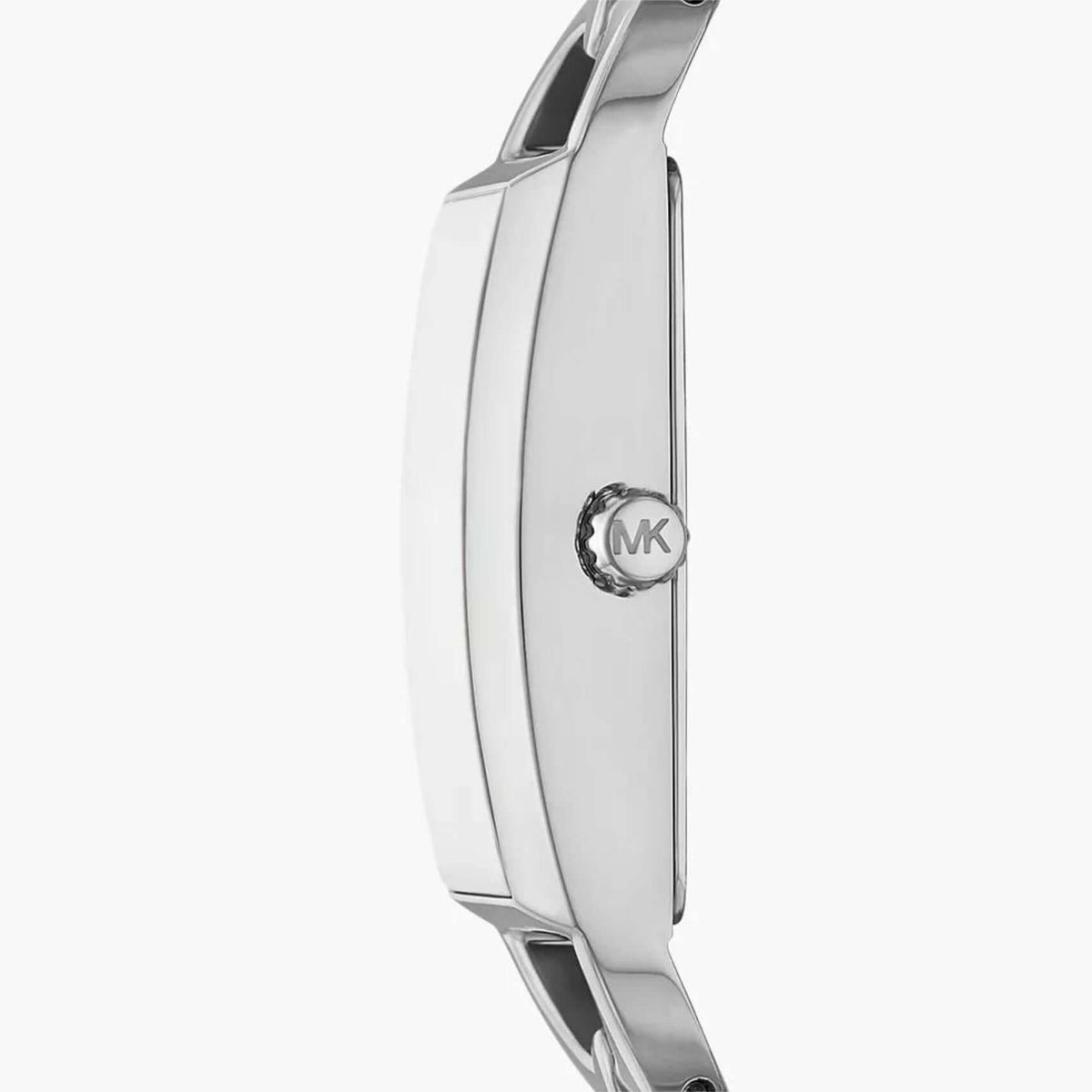 Τετράγωνο γυναικείο ρολόι Michael Kors Empire MK7407 με ασημί ατσάλινο μπρασελέ και ασημί καντράν 30mm.