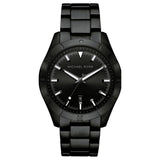 Ανδρικό ρολόι Michael Kors Layton MK8817 με μαύρο ατσάλινο μπρασελέ, στρογγυλό μαύρο καντράν με ημερομηνία και στεφάνι 44mm.