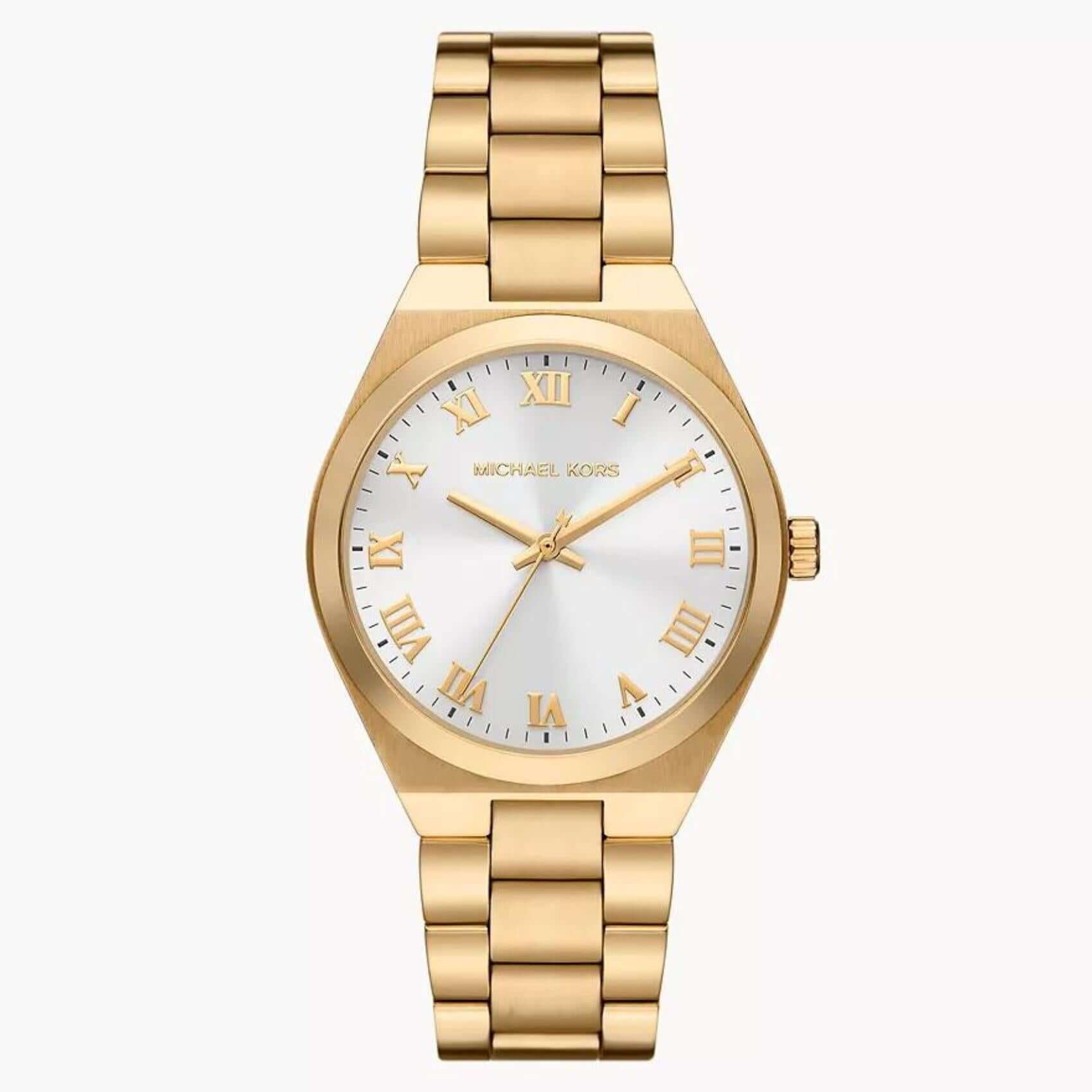 Γυναικείο ρολόι Michael Kors Lennox MK7391 με χρυσό ατσάλινο μπρασελέ και άσπρο καντράν 37mm.