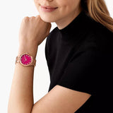 Γυναικείο ρολόι Michael Kors Lennox MK7462 με ροζ χρυσό ατσάλινο μπρασελέ και ροζ καντράν 37mm.