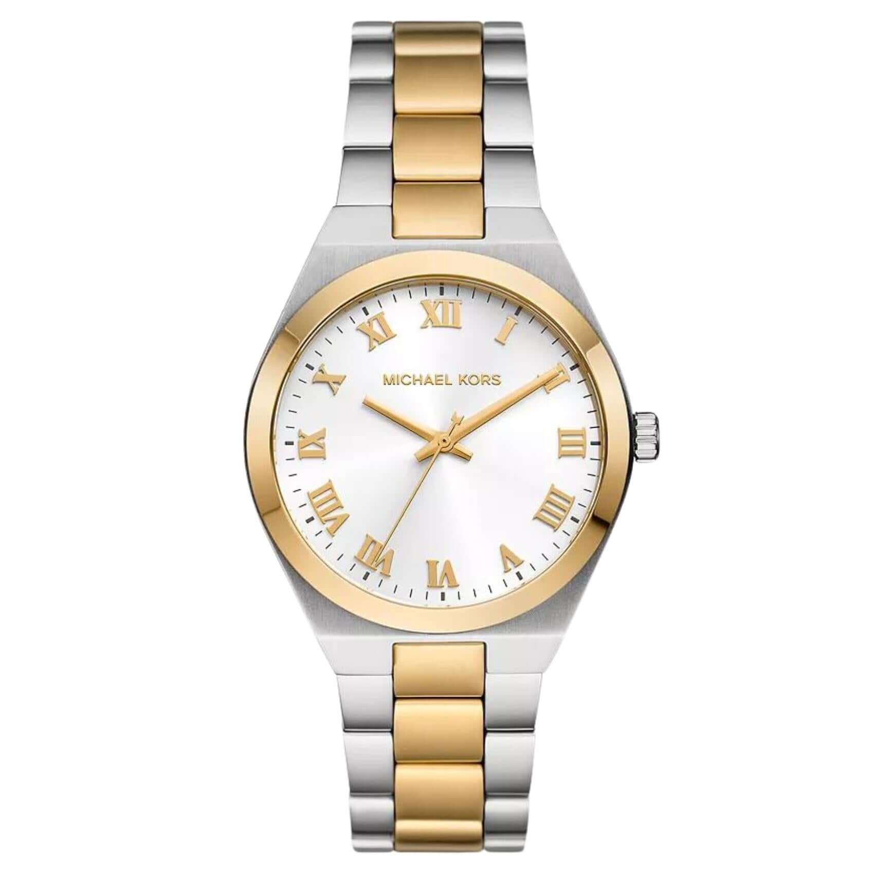 Γυναικείο ρολόι Michael Kors Lennox MK7464  με ασημί-χρυσό ατσάλινο μπρασελέ και άσπρο καντράν 37mm.
