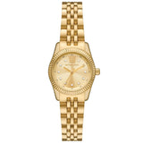 Γυναικείο ρολόι Michael Kors Lexington MK4741 με χρυσό ατσάλινο μπρασελέ, στρογγυλό χρυσό καντράν με ημερομηνία και ζιργκόν και στεφάνι 26mm.
