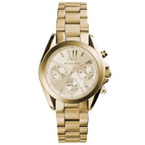 Γυναικείο ρολόι Michael Kors Mini Bradshaw MK5798 χρονογράφος με ατσάλινο μπρασελέ σε χρυσό χρώμα, στρογγυλό χρυσό καντράν με ημερομηνία και στεφάνι 36mm.