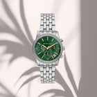 Ρολόι Michael Kors Bryant MK7583 με Ασημί Μπρασελέ και Πράσινο Καντράν