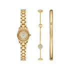 Ρολόι Michael Kors Petite Lexington MK4944SET Με Χρυσό Μπρασελέ και Λευκό Καντράν