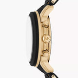 Γυναικείο ρολόι χρονογράφος Michael Kors Runway MK7385 με μαύρο ατσάλινο μπρασελέ και μαύρο καντράν διαμέτρου 38mm.