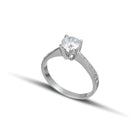 Μονόπετρο 'V' Με Διαμάντι & Πλαϊνές Πέτρες 1.29ct-H-VS2-EX Με Πιστοποίηση IGI