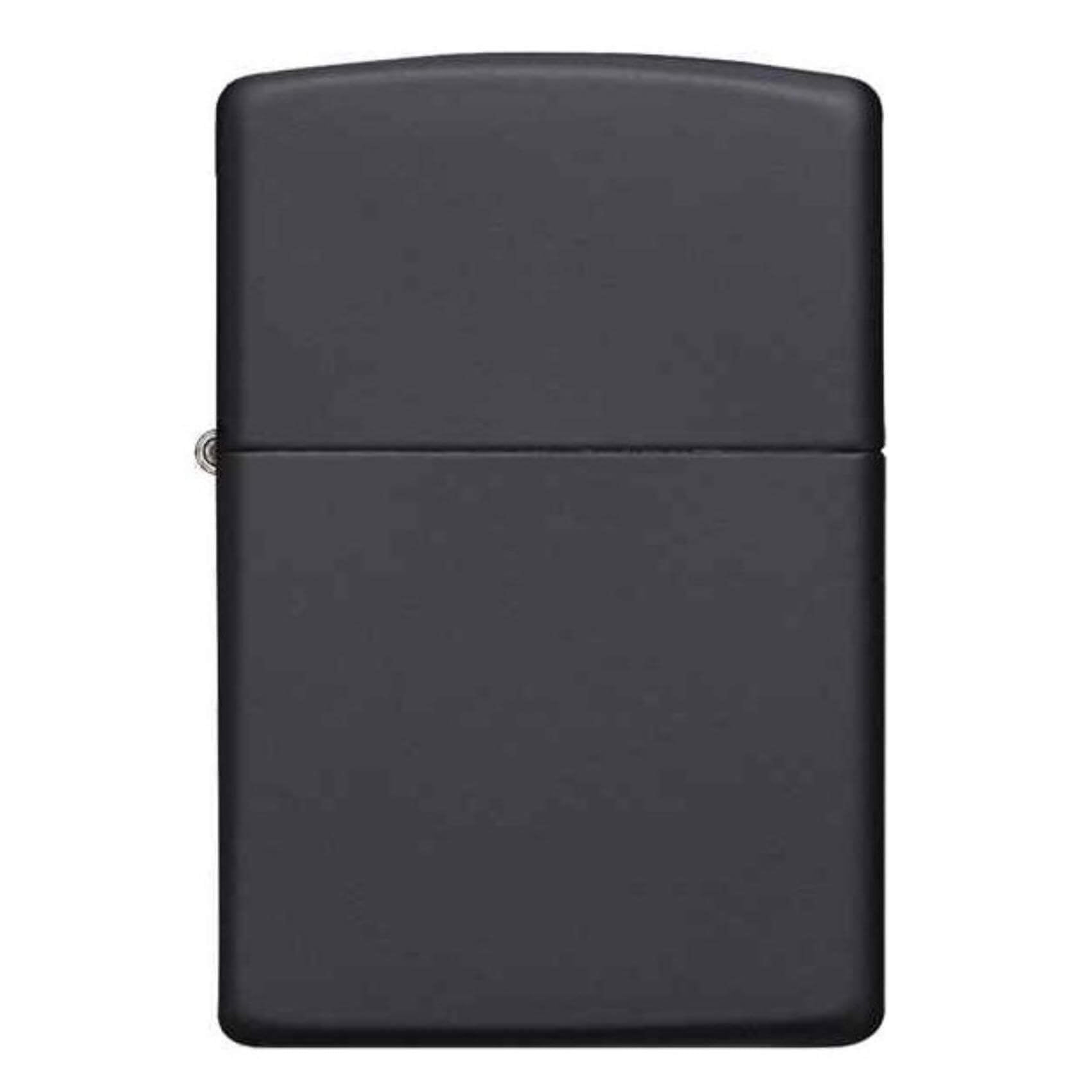Αντιανεμικός αναπτήρας Zippo Black Matte 218 σε μαύρο χρώμα και ματ υφή με δυνατότητα χαράγματος για ένα προσωποποιημένο δώρο.