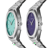 Πλάγια όψη του D1 Milano Ultra Thin D1-UTBJ43 με λεπτό προφίλ και ασημί κάσα