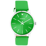 Ρολόι Oozoo C10988 Με Πράσινο Δερμάτινο Λουράκι & Πράσινο Καντράν